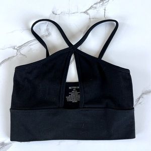 NWOT Black Crop Top / Bralette S/M